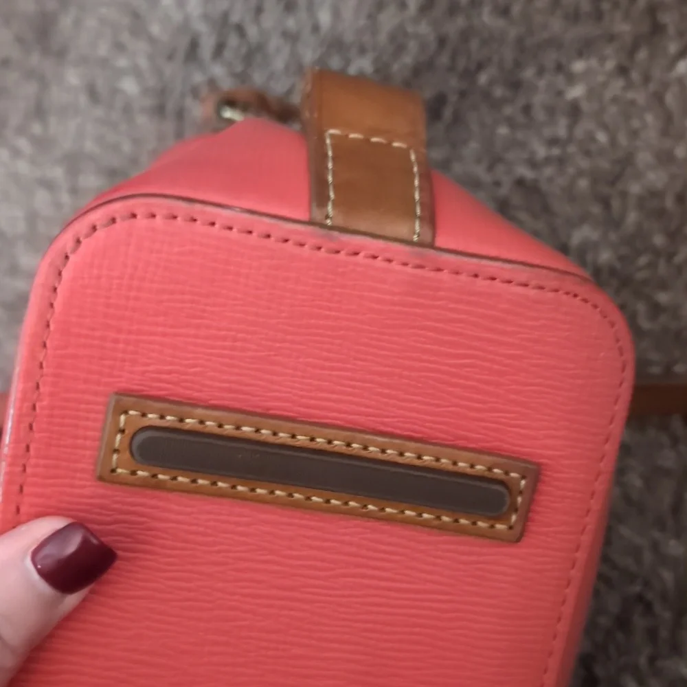 Dooney & Bourke Coral Tote with Brown Accents - Picture 3 of 12